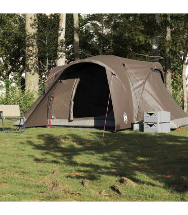vidaXL Family Tent Dome 6-Person Brown Waterproof