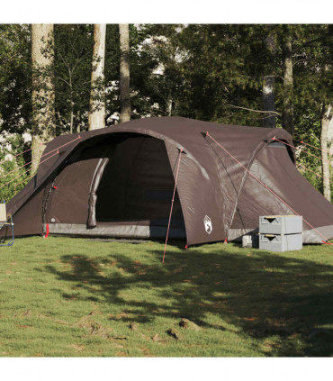 vidaXL Family Tent Dome 6-Person Brown Waterproof