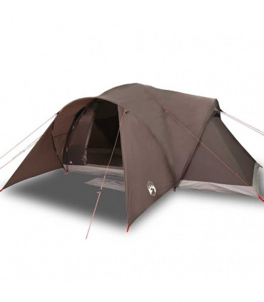vidaXL Family Tent Dome 6-Person Brown Waterproof