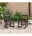 vidaXL Rocking Chairs for Children 2 pcs Brown Solid Wood Poplar