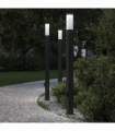 vidaXL Bollard Lights with Sensor&Outlet 3 pcs 110 cm Black IP44