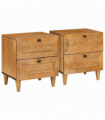 vidaXL Bedside Table with Drawer 2 pcs Light brown 40 x 33 x 46 cm