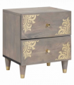 vidaXL Bedside Cabinet Grey 40 x 33 x 46 cm Solid mango wood