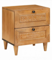 vidaXL Bedside Table Light brown 40 x 33 x 46 cm Solid mango wood