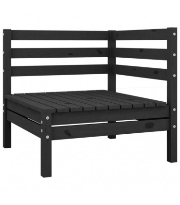 10 Piece Garden Lounge Set Solid Pinewood Black