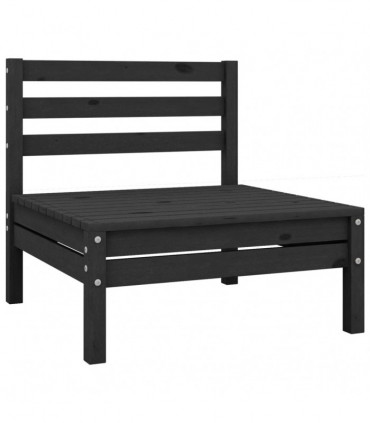 10 Piece Garden Lounge Set Solid Pinewood Black