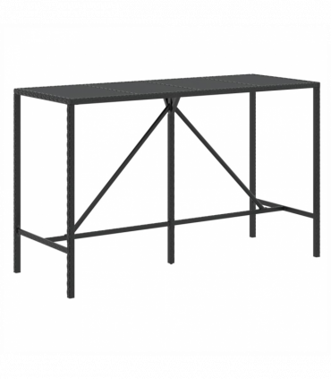 vidaXL 11 Piece Garden Bar Set Black Poly Rattan& Solid Wood Acacia