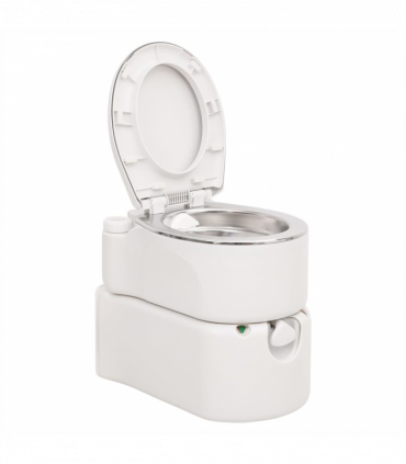 Integrated Camping Toilet White 24+17 L HDPE&Steel