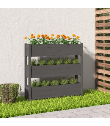 Planter Grey 112x25x104.5 cm Solid Wood Pine