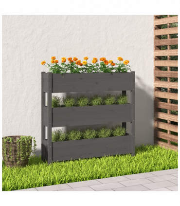 Planter Grey 112x25x104.5 cm Solid Wood Pine