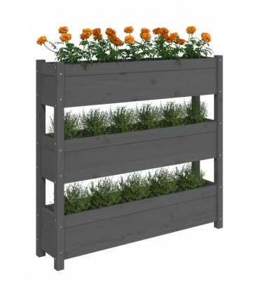 Planter Grey 112x25x104.5 cm Solid Wood Pine