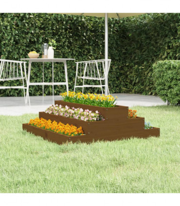 Planter Honey Brown 80x80x27 cm Solid Wood Pine