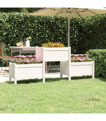 Planter White 178.5x44x75 cm Solid Wood Pine