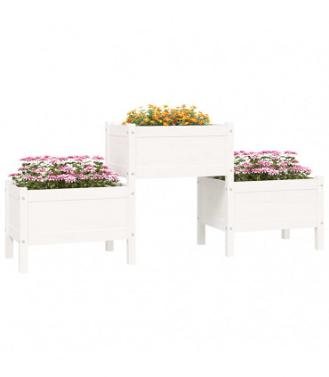 Planter White 178.5x44x75 cm Solid Wood Pine