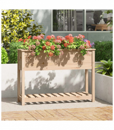 Planter with Shelf 111.5x34.5x81 cm Solid Wood Pine