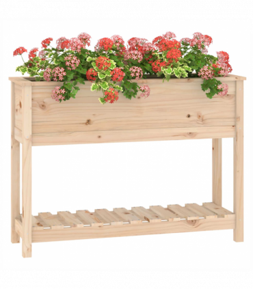 Planter with Shelf 111.5x34.5x81 cm Solid Wood Pine