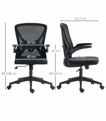 Vinsetto Mesh Office Chair Computer Chair with Lumbar Support, Swivel Wheels