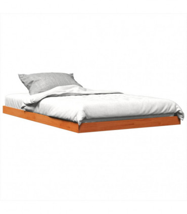 vidaXL Bed Frame Wax Brown 120x190 cm Small Double Solid Wood Pine