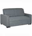 Sofa Bed Grey Linen-feel 2 Seater 154L x 85W x 90H cm Convertible Click Clack