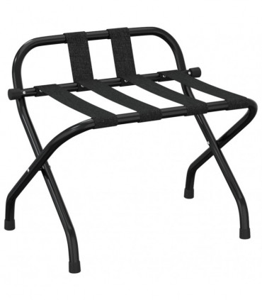 vidaXL Luggage Rack with Backrest Black 56x39x52 cm