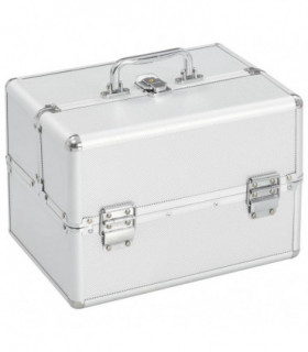 Make-up Case 22x30x21 cm Silver Aluminium