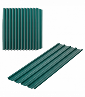 Outsunny Pack of 12 Metal Roofing Sheets for Greenhouse and Shed, Green