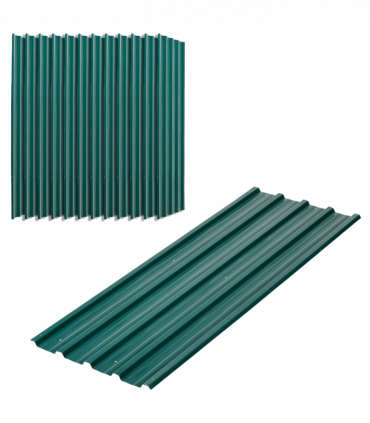 Outsunny Pack of 12 Metal Roofing Sheets for Greenhouse and Shed, Green