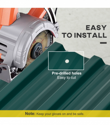 Outsunny Pack of 12 Metal Roofing Sheets for Greenhouse and Shed, Green