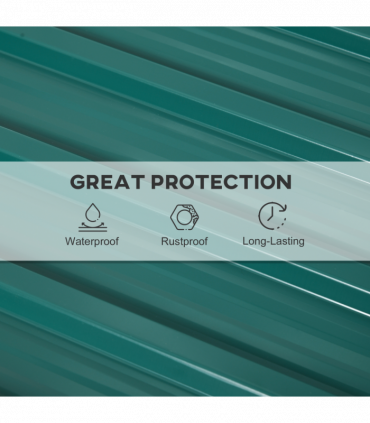 Outsunny Pack of 12 Metal Roofing Sheets for Greenhouse and Shed, Green