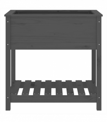 Planter with Shelf Grey 82.5x54x81 cm Solid Wood Pine