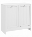 kleankin Tilt-out Laundry Storage Cabinet with 2 Compartment Hampers, White