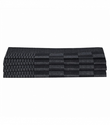 vidaXL 15 Piece Towel Set with Oven Gloves&Pot Holders Black Cotton