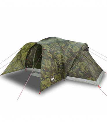 vidaXL Family Tent Dome 6-Person Camouflage Waterproof