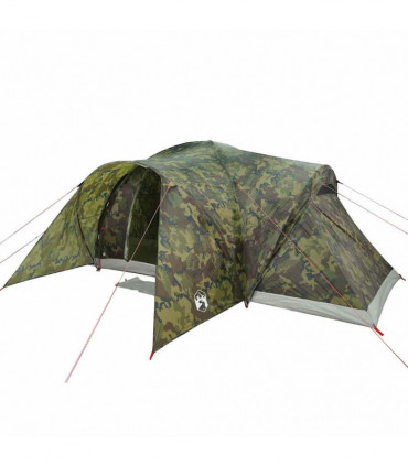 vidaXL Family Tent Dome 6-Person Camouflage Waterproof