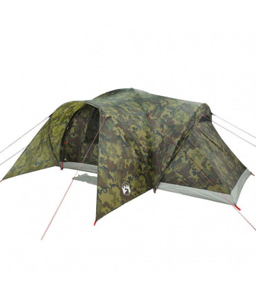 vidaXL Family Tent Dome 6-Person Camouflage Waterproof