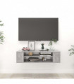 Hanging TV Cabinet Concrete Grey 100x30x26.5 cm Engineered Wood