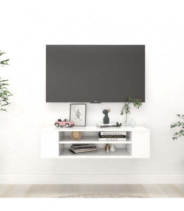 Hanging TV Cabinet White 100x30x26.5 cm Engineered Wood