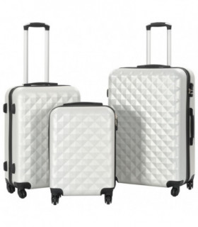 Hardcase Trolley Set 3 pcs Bright Silver ABS