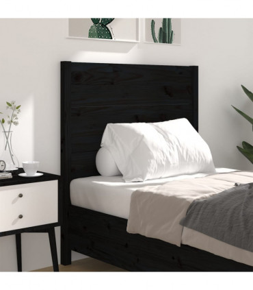 Headboard Black 96x4x100 cm Solid Wood Pine