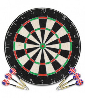 Professional Dart Set with Dartboard Sisal Steel