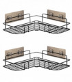 Set of 2 Corner Shower Caddy in Black Nano Coating