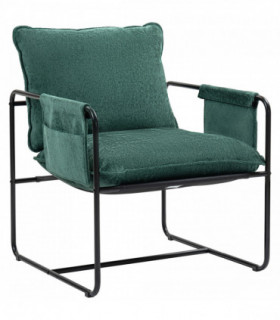 Versatile Green Chenille Chair with Comfortable Cushions and Side Pockets