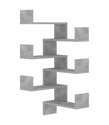 vidaXL Wall Corner Shelf 2 pcs Concrete Grey 40x40x50 cm Engineered Wood