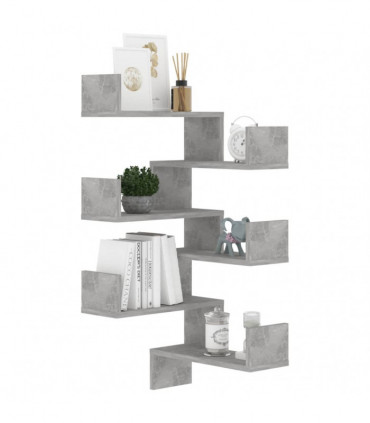 vidaXL Wall Corner Shelf 2 pcs Concrete Grey 40x40x50 cm Engineered Wood