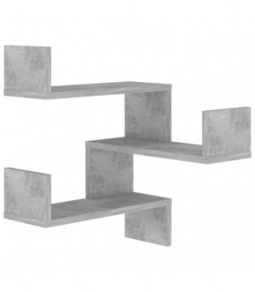 vidaXL Wall Corner Shelf 2 pcs Concrete Grey 40x40x50 cm Engineered Wood
