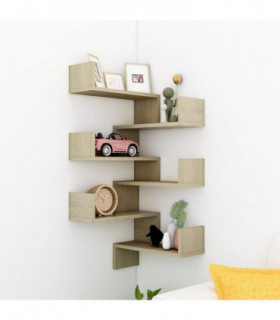 vidaXL Wall Corner Shelf 2 pcs Sonoma Oak 40x40x50 cm Engineered Wood