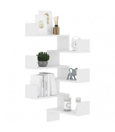 Wall Corner Shelf 2 pcs White 40x40x50 cm Engineered Wood