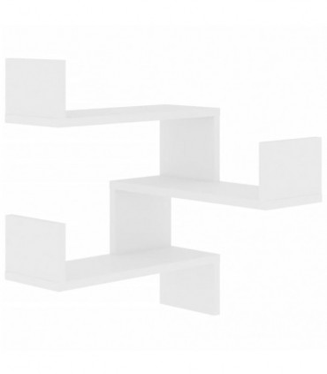 Wall Corner Shelf 2 pcs White 40x40x50 cm Engineered Wood