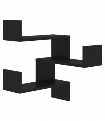 vidaXL Wall Corner Shelf Black 40x40x50 cm Engineered Wood