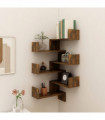 Wall Corner Shelves 2 pcs Smoked Oak 40x40x50 cm Engineered Wood